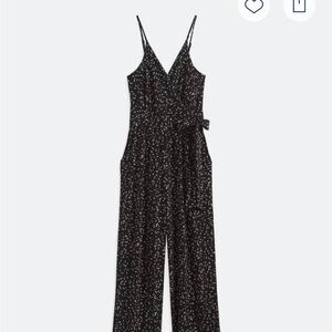 Kaileigh Black and White Speckled Jumpsuit